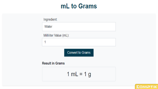 100 ml berapa gram Keajaiban Konversi ML ke Gram